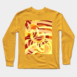 Abstract Swirls in yellow and beige Long Sleeve T-Shirt